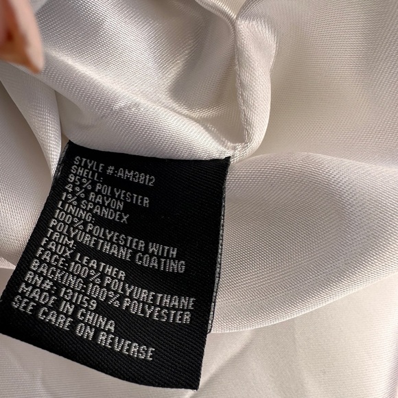 BCX Cream Double-Breasted Pea Coat with Black Accents - Picture 6 of 6